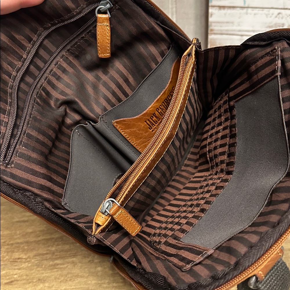 Jack Georges great shape voyager smooth leather convertible backpack pouch - Picture 11 of 11